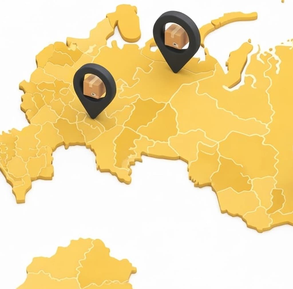 Карта России с пунктами выдачи Добропост